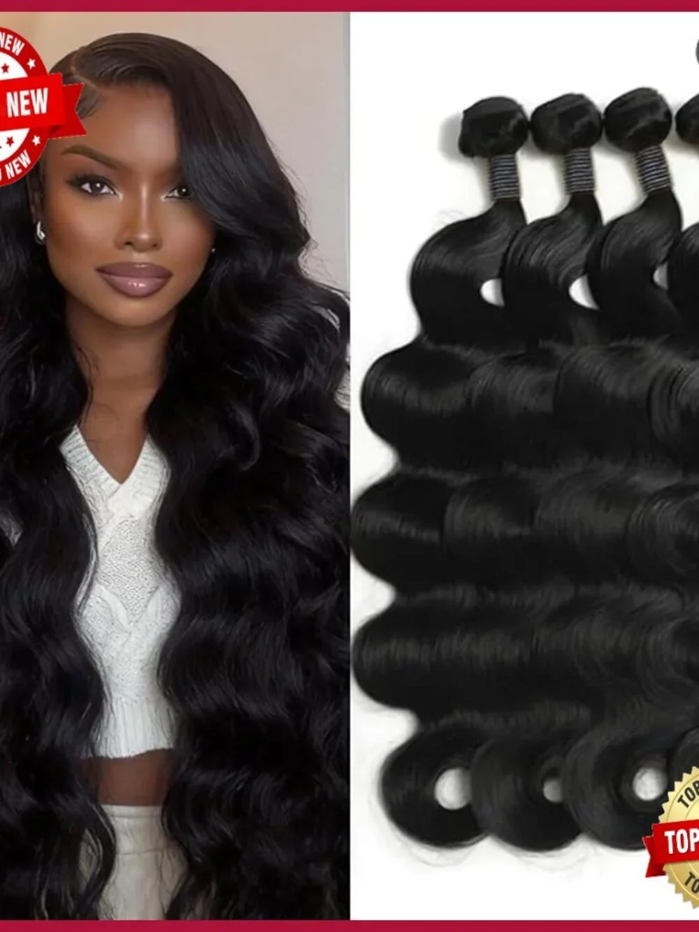 12A Body Wave Human Hair Extensions 4 Bundles Brazilian Virgin Hair
